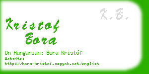 kristof bora business card