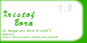 kristof bora business card